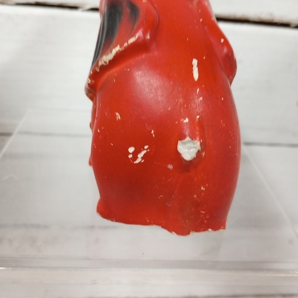 Vintage Chalkware Elephant, Circus Elephant Figurine Black and Red. - Picture 6 of 9